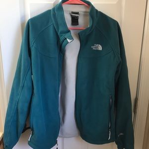 The North Face sea green zip up jacket